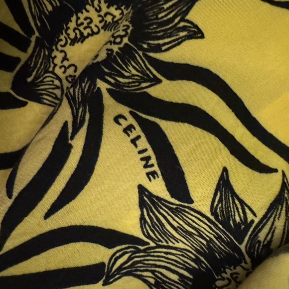 Celine Yellow and Black Floral Men's Shirt - Picture 6 of 9